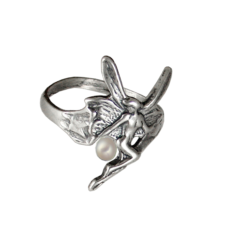 Sterling Silver Fairy Ring With Cultured Freshwater Pearl Size 10
